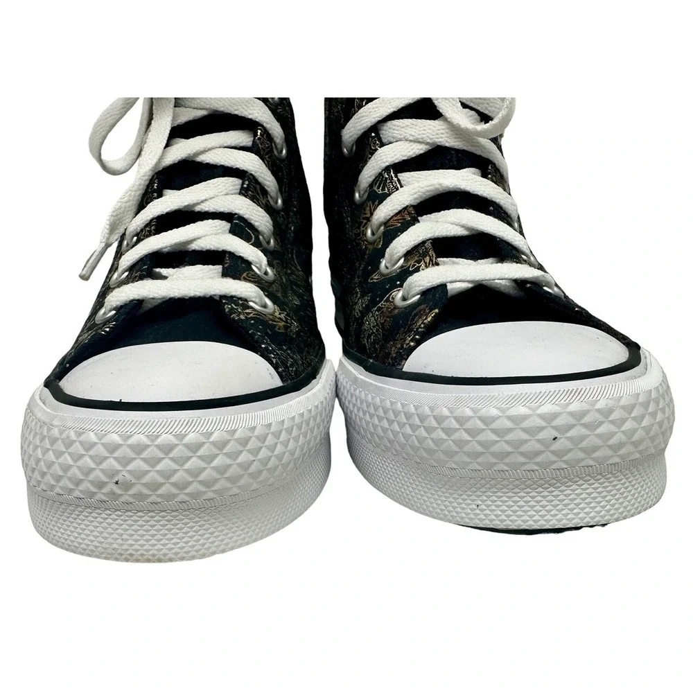 Converse‎ All Star CTAS Eva Lift Black & Gold  Butterfly Mid Top Sneakers SZ 6